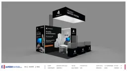20x20 Peninsula booth design by Exhibit-Rentals